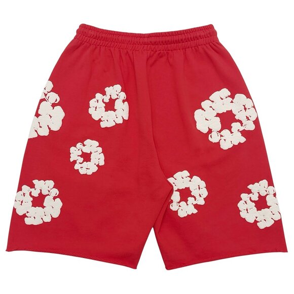 Denim Tears The Cotton Wreath Shorts Red - Picture 2 of 3